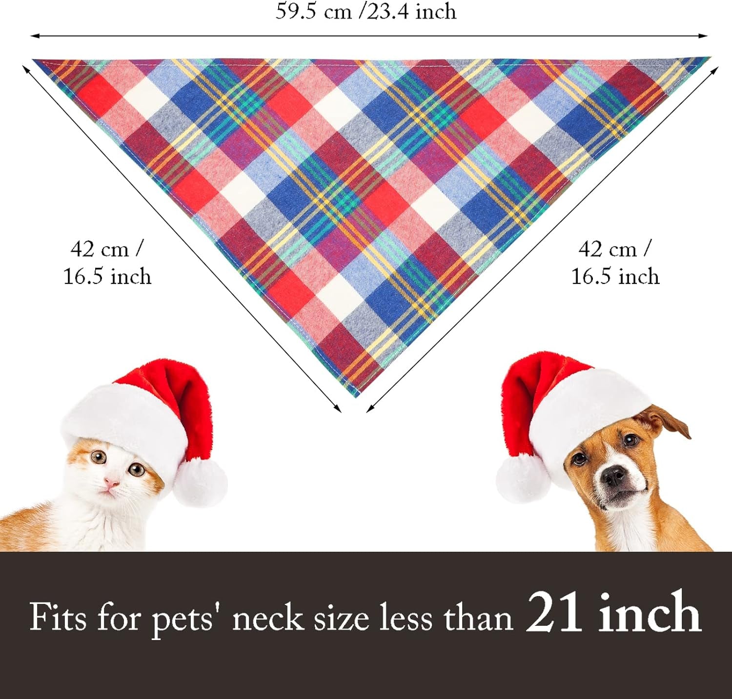 12 Piece Christmas Dog Bandanas Plaid Pet Bandanas Scarf Triangle Bibs Kerchief Washable Reversible Adjustable Pet Costume Accessories for Small Large Dogs and Cats(Lattice Graphic)