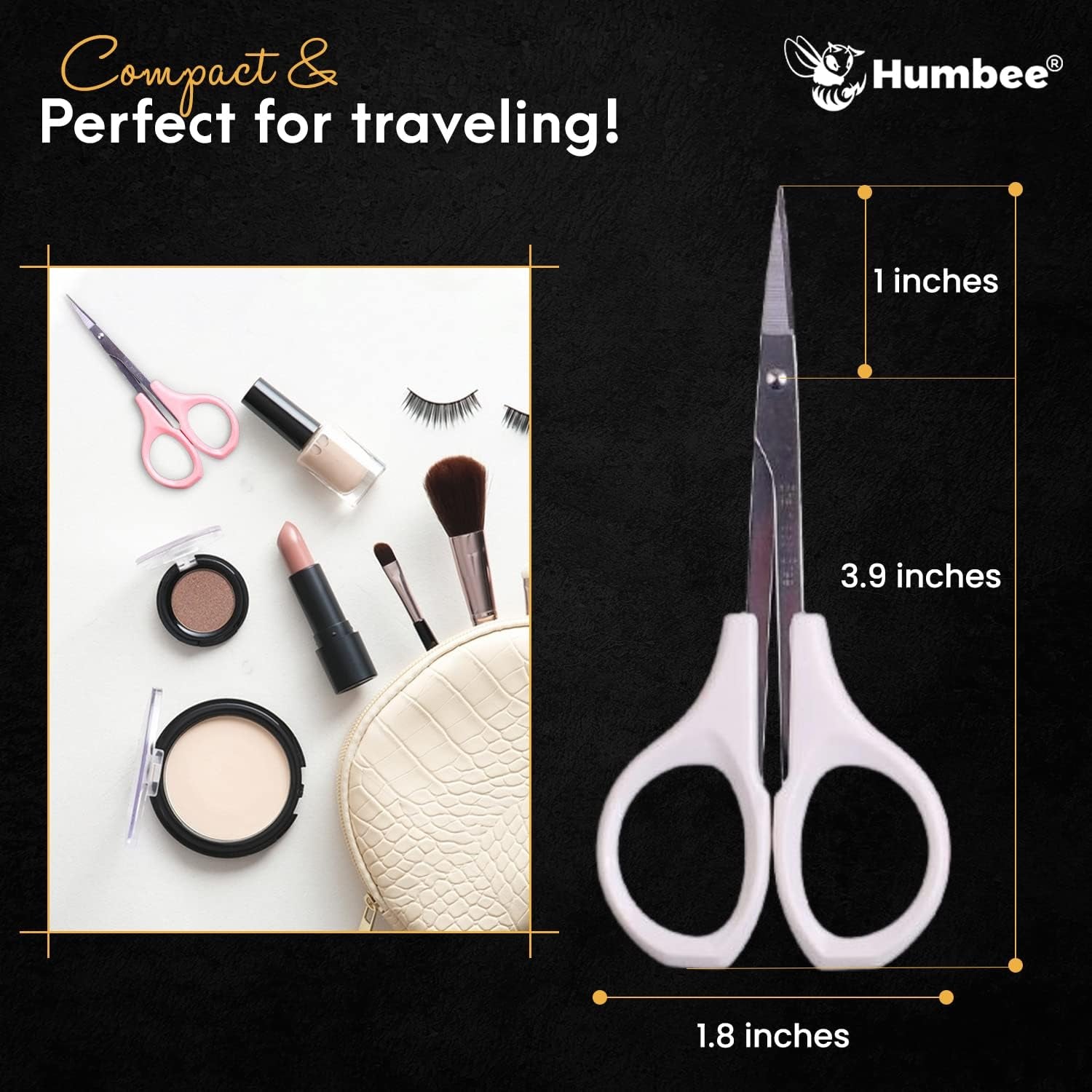 Hair Trimming Scissors Set, Grooming Scissors for Facial Hair, Nose Hair, Mustache, and Beard Grooming, Stainless Steel Eyebrow Scissors