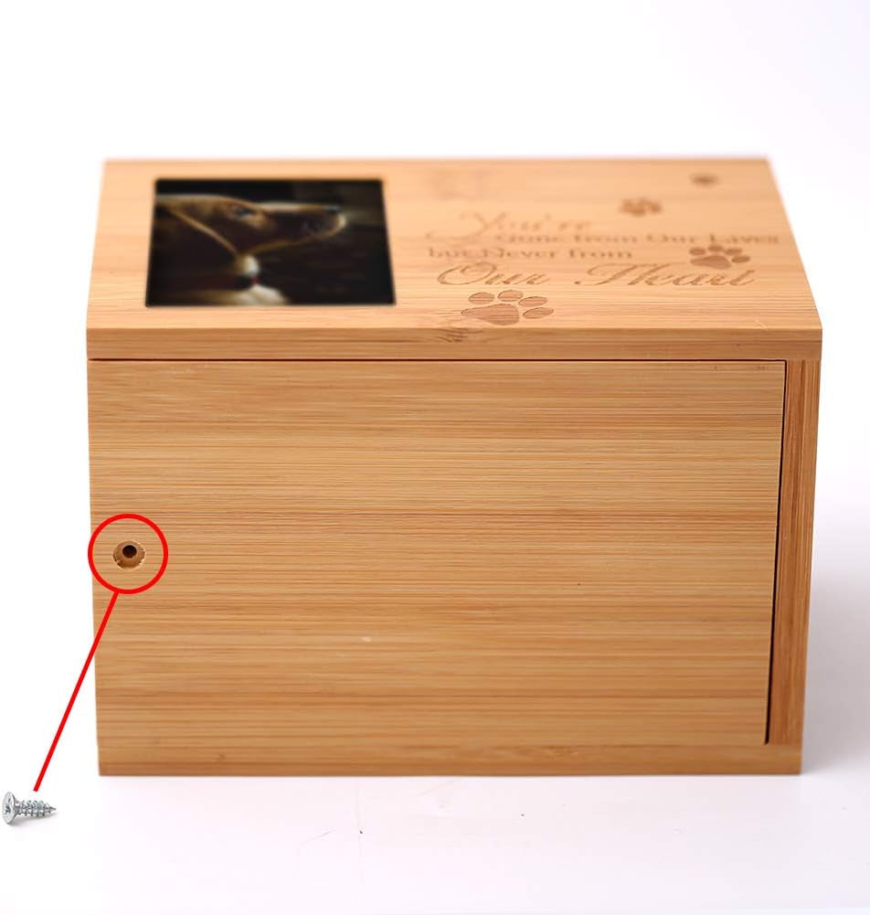 Cremation Urns for Ashes，Burly Wood Keepsake Urns for Dogs Ashes,Pet Memorial Keepsake Urns,Wood Urn,Photo Box Pet Cremation Urn