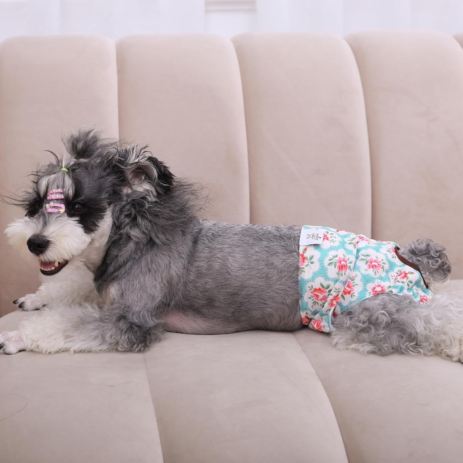 Dog Diapers Female Washable Small Medium Large 3 Pack Reusable Doggie Diapers Puppy Period Pants for Doggy Heat Cycle Peeing D14XS
