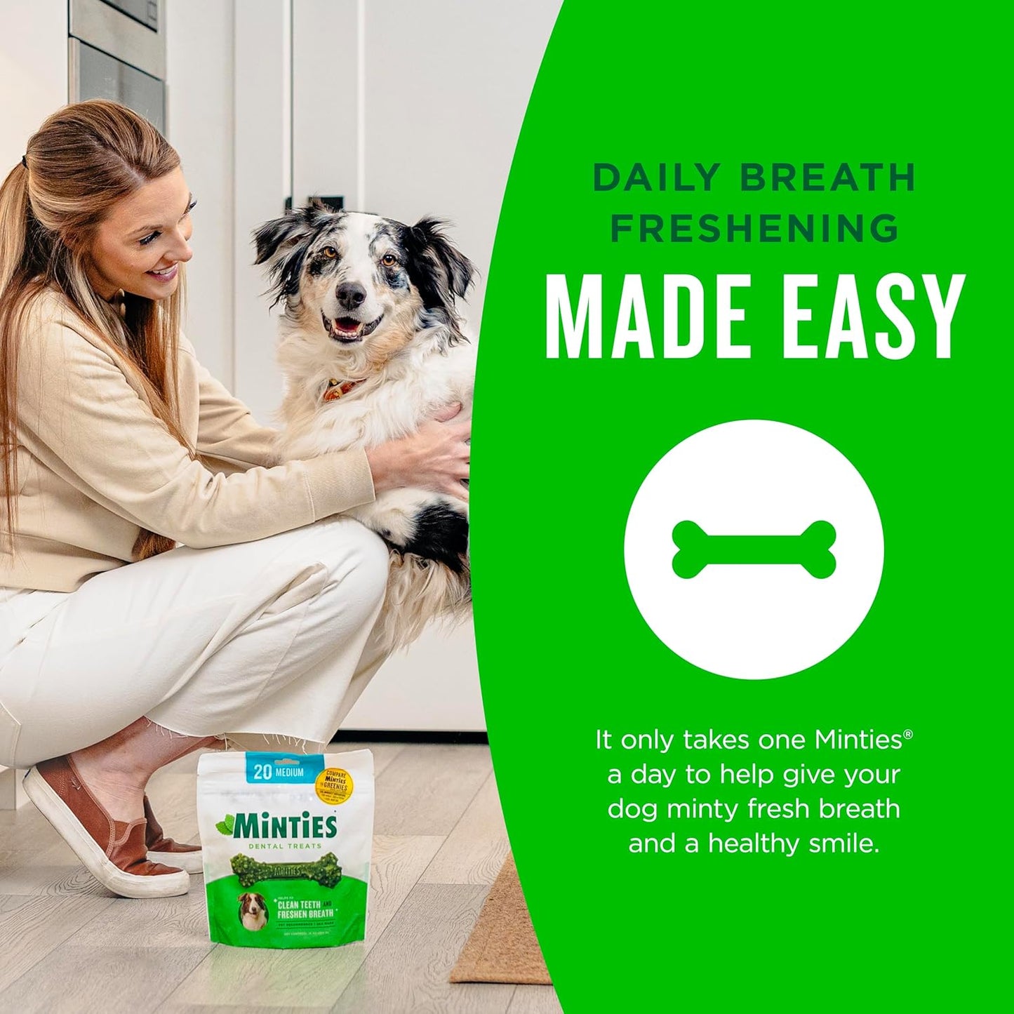 Dog Dental Bone Treats, Tiny/Small Dental Dog Treats, 16 Ounces, Cleans Teeth, Fight Bad Breath, Removes Plaque and Tartar, 16 Count