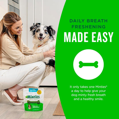 Dog Dental Bone Treats, Tiny/Small Dental Dog Treats, 16 Ounces, Cleans Teeth, Fight Bad Breath, Removes Plaque and Tartar, 16 Count