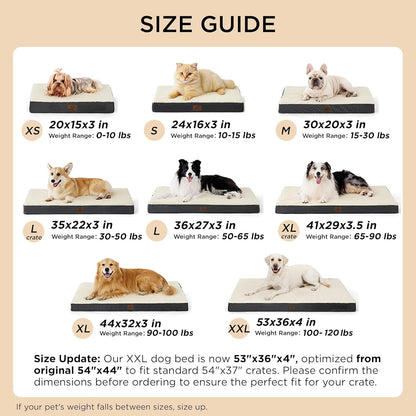 XL Dog Beds Large Sized Dog -Comfy Flat Extra Large Pet Beds with Removable Washable Cover, Orthopedic Egg Crate Foam Mat, Suitable for Pet up to 100 Lbs