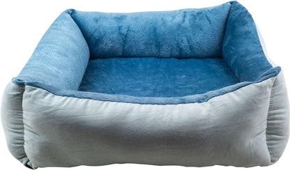 Orthopedic Rectangle Bolster Pet Bed,Dog Bed, Medium 25X21 Inches Blue, by , Blue with Orthopedic Insert. (HCT-ORT-BLUE)