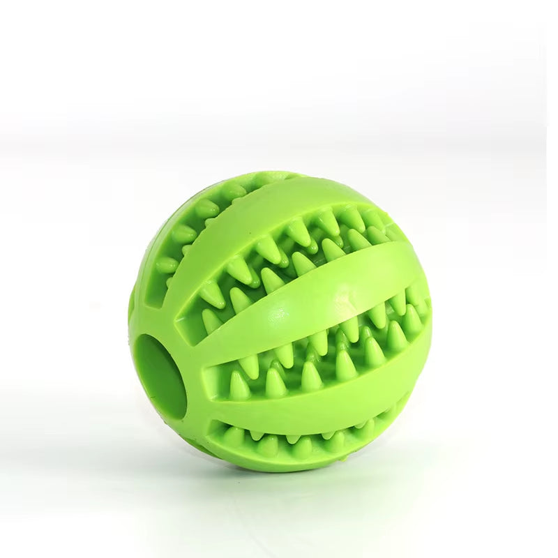 Dog Treat Dispensing Ball - Natural Rubber Chew Toy for Teeth Cleaning, Elastic Interactive Puzzle Toy to Relieve Boredom