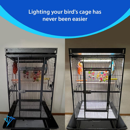 Happybird Lighting Company - Bird Cage Light with Chew Guard for Parrots - Full Spectrum LED Pet Lamp - Simulates Natural Environment (60 Cm Parrot Light)