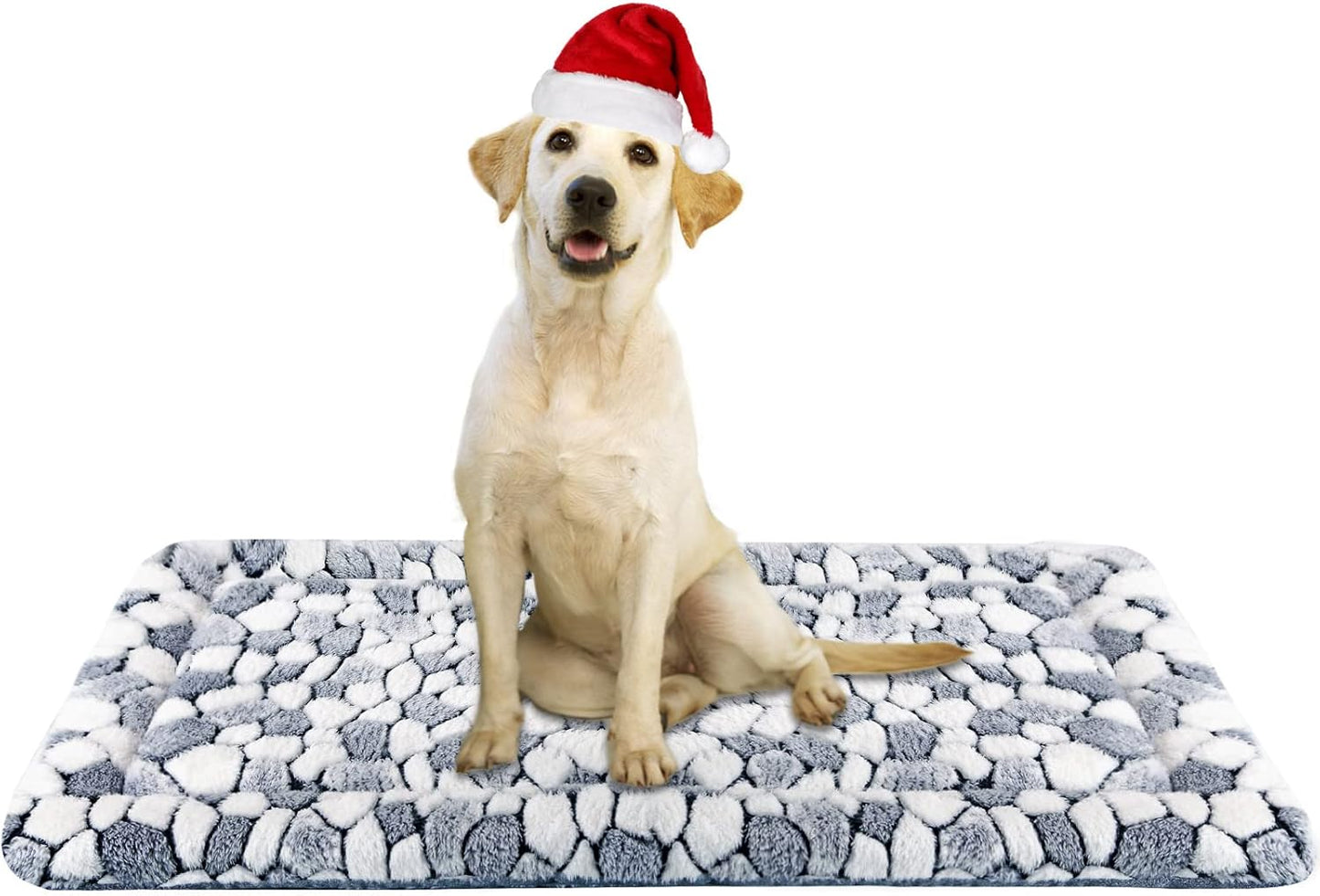 Dog Crate Pad Bed Mat Reversible (Warm & Cool), Soft Pet Sleeping Mat Dog Bed for Crate Suitable for Small to Xx-Large Dogs and Cats, Machine Washable Crate Beds, Grey Stone Pattern