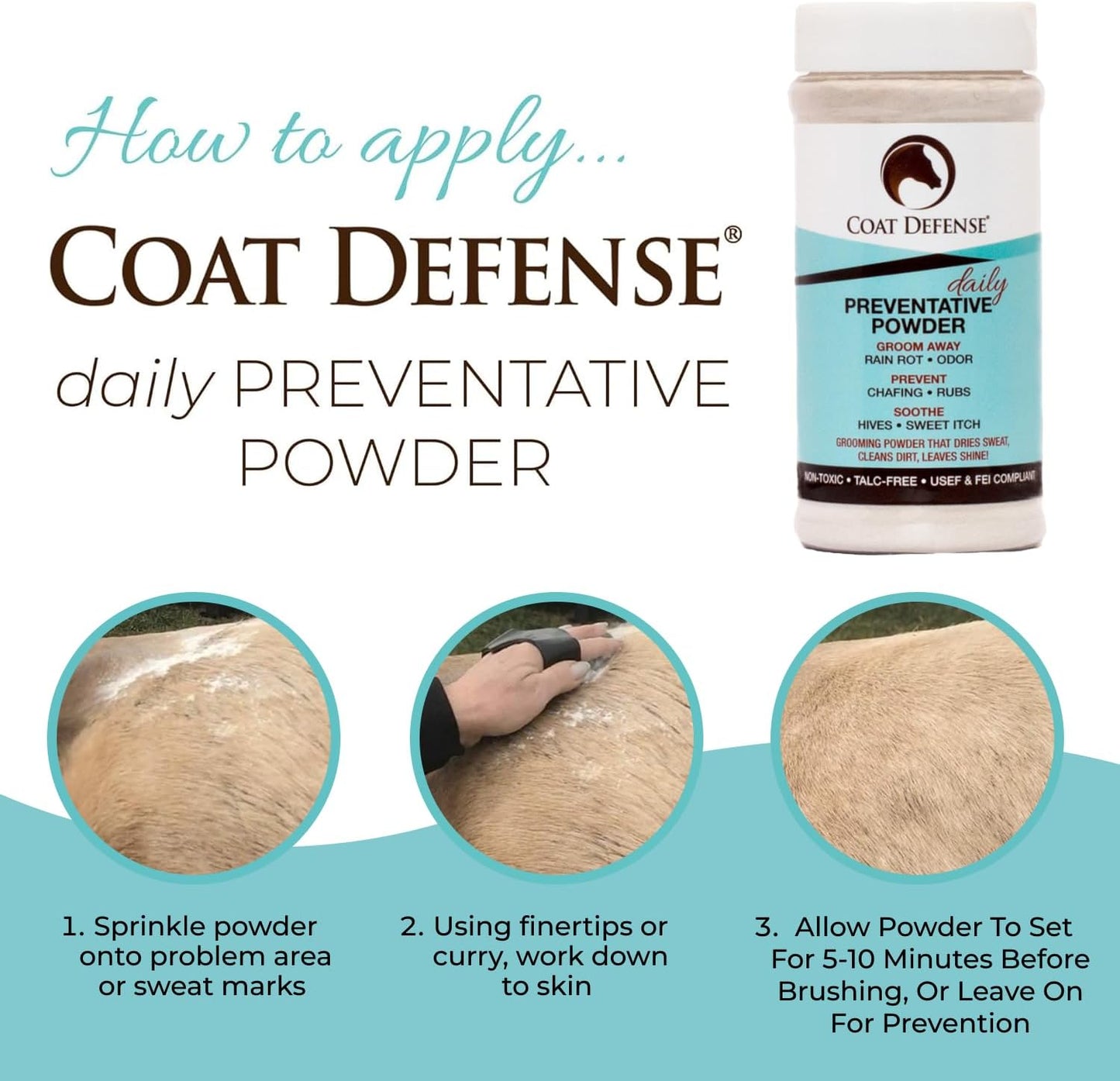 Daily Grooming Powder for Horses | Dry Shampoo with Natural Ingredients | 64 Oz Formula for Fresh, Healthy-Looking Coat