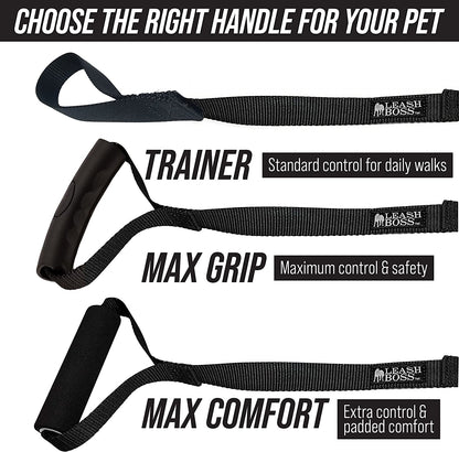 Free Range - Long Dog Leash for Large Dogs + Drawstring Backpack - 1 Inch Nylon Training Lead with Padded Handle (Black) (50 Ft)
