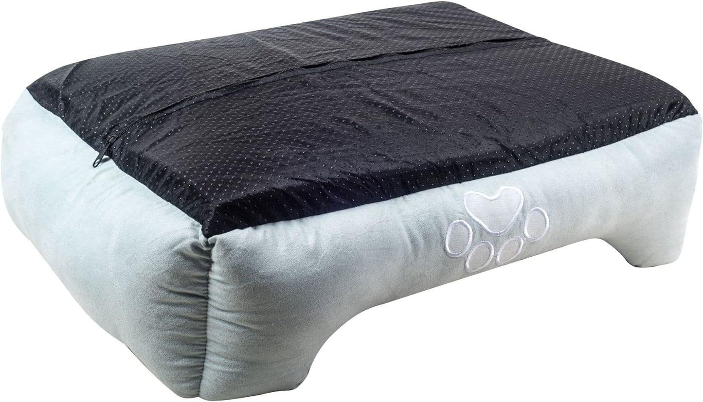 Orthopedic Rectangle Bolster Pet Bed,Dog Bed, Medium 25X21 Inches Blue, by , Blue with Orthopedic Insert. (HCT-ORT-BLUE)