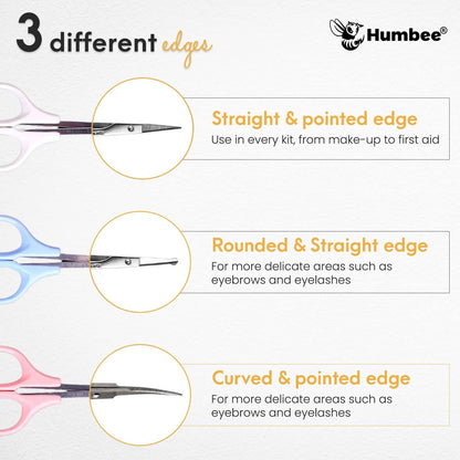 Hair Trimming Scissors Set, Grooming Scissors for Facial Hair, Nose Hair, Mustache, and Beard Grooming, Stainless Steel Eyebrow Scissors