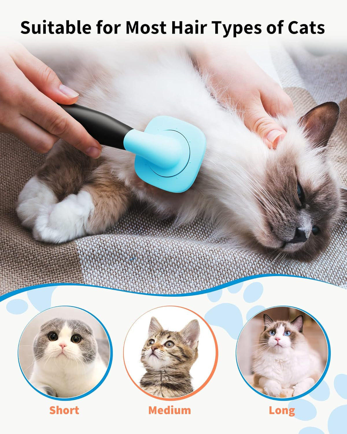 Dog & Cat Grooming Brush - Slicker Shedding Tool (Blue)