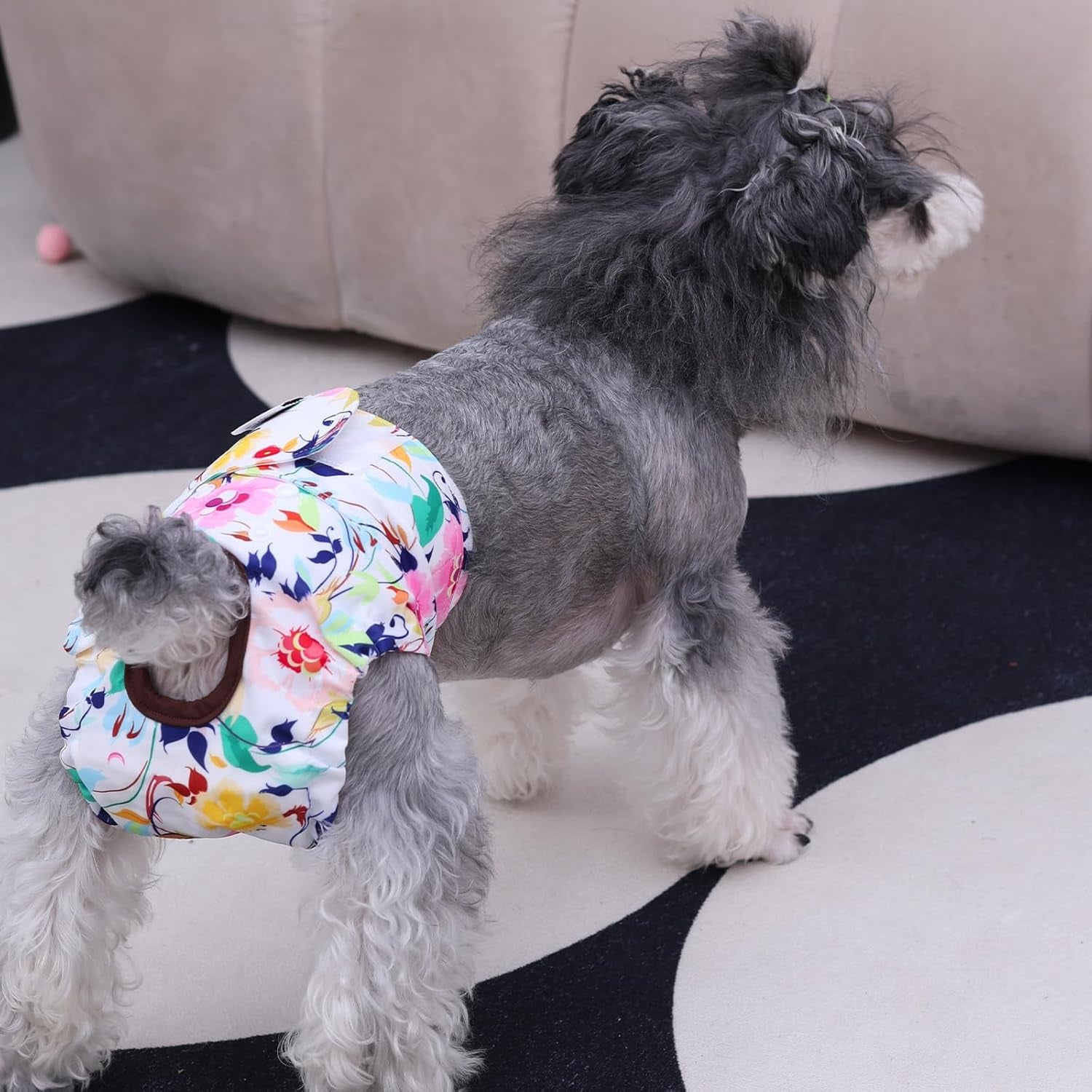 Dog Diapers Female Washable Small Medium Large 3 Pack Reusable Doggie Diapers Puppy Period Pants for Doggy Heat Cycle Peeing D14XS